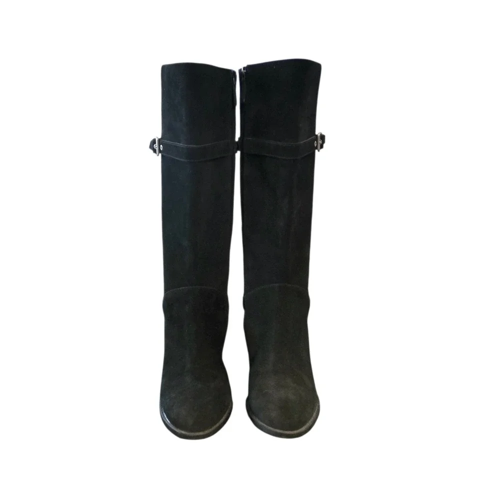 Cole Haan Grand.OS Indiana Waterproof Black Suede Knee High Boots D42391 Size 9B